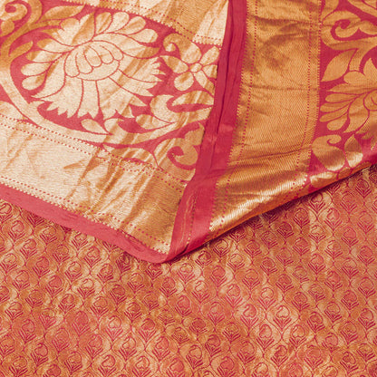Sanskriti Vintage Saree Yellow Soft Blend Silk Brocade Woven Sari 5+Yard Fabric