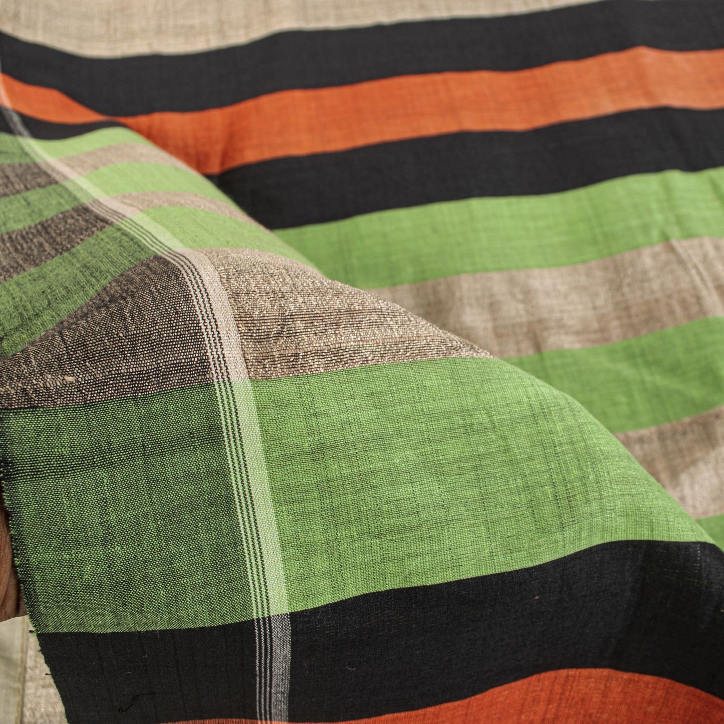Sanskriti Vintage Saree Gray Pure Silk Handloom/Handcraft Sari 6Yd Craft Fabric