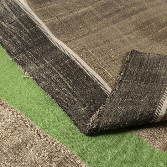 Sanskriti Vintage Saree Gray Pure Silk Handloom/Handcraft Sari 6Yd Craft Fabric