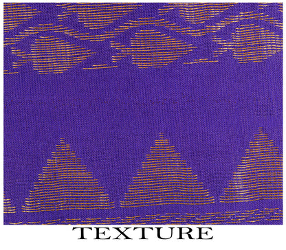 Sanskriti Vintage Saree Blue Blend Cotton Brocade Zari Handwoven Sari 5+YD Craft