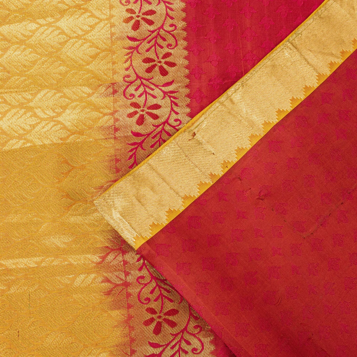 Sanskriti Vintage Pink Cotton Silk Kanjivaram Saree Fabric Hand Woven Zari Sari