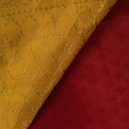 Sanskriti Vintage Pink Cotton Silk Kanjivaram Saree Fabric Hand Woven Zari Sari
