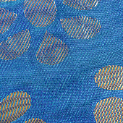 Sanskriti Vintage Saree Blue Pure Silk Brocade Zari Hand Woven Sari 5.5+YD Craft