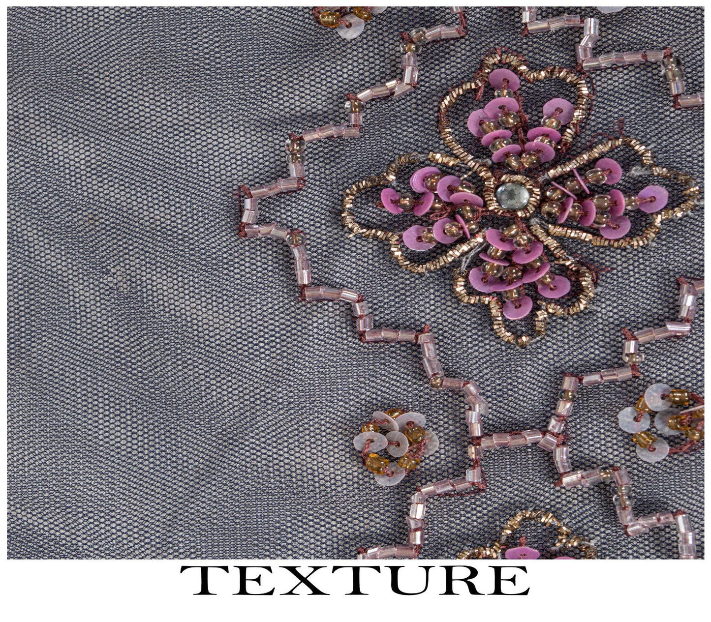 Sanskriti Vintage Saree Blue Net Hand Beaded Dabka Bollywood Sari 5.5 Yd Fabric