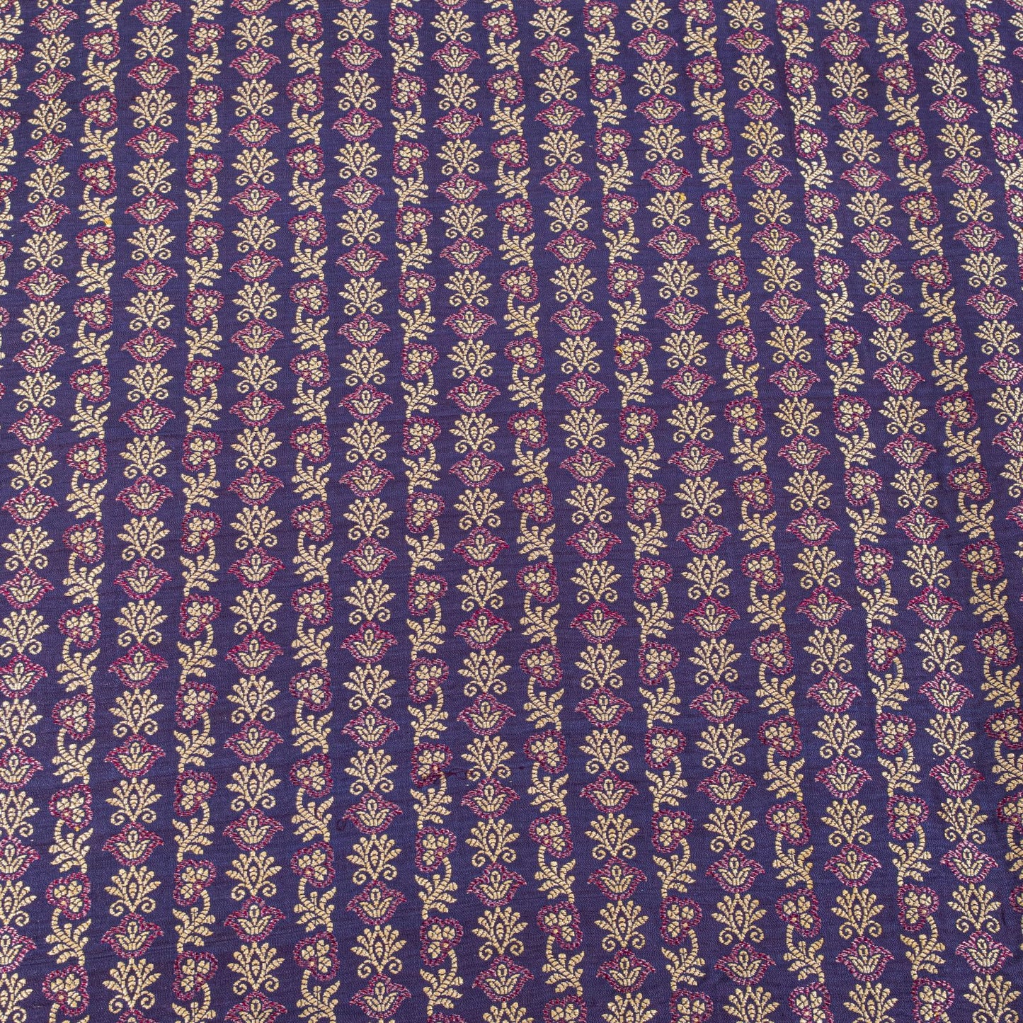 Sanskriti Vintage Saree 100%Pure Silk Violet Hand Woven Sari 5.5+YD Craft Fabric