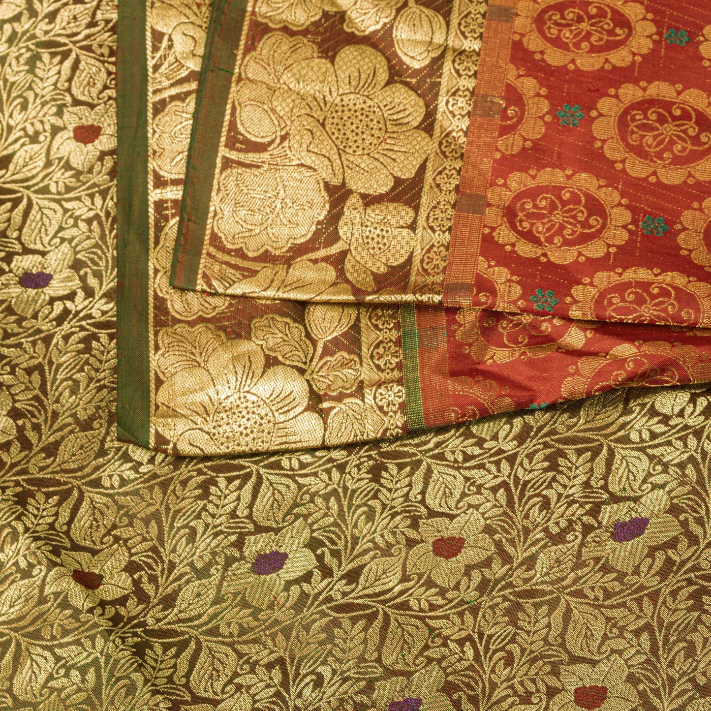 Sanskriti Vintage Saree Red Pure Silk Kanjivaram Zari Hand Woven Wedding 5YDSari