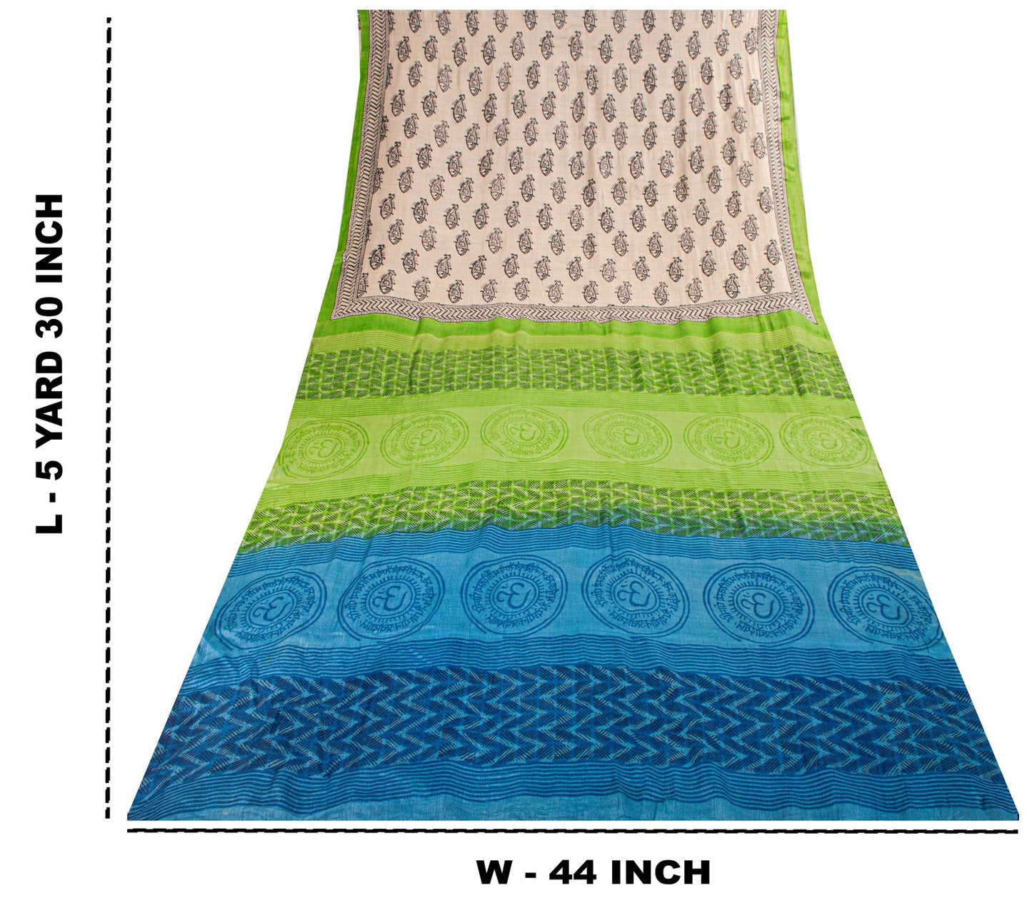 Sanskriti Vintage Saree Gray Cotton Silk Machlipatanam Kalamkari Hand Block Sari