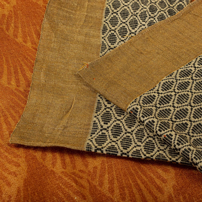 Sanskriti Vintage Saree Orange Shell Printed-Woven Border Sari