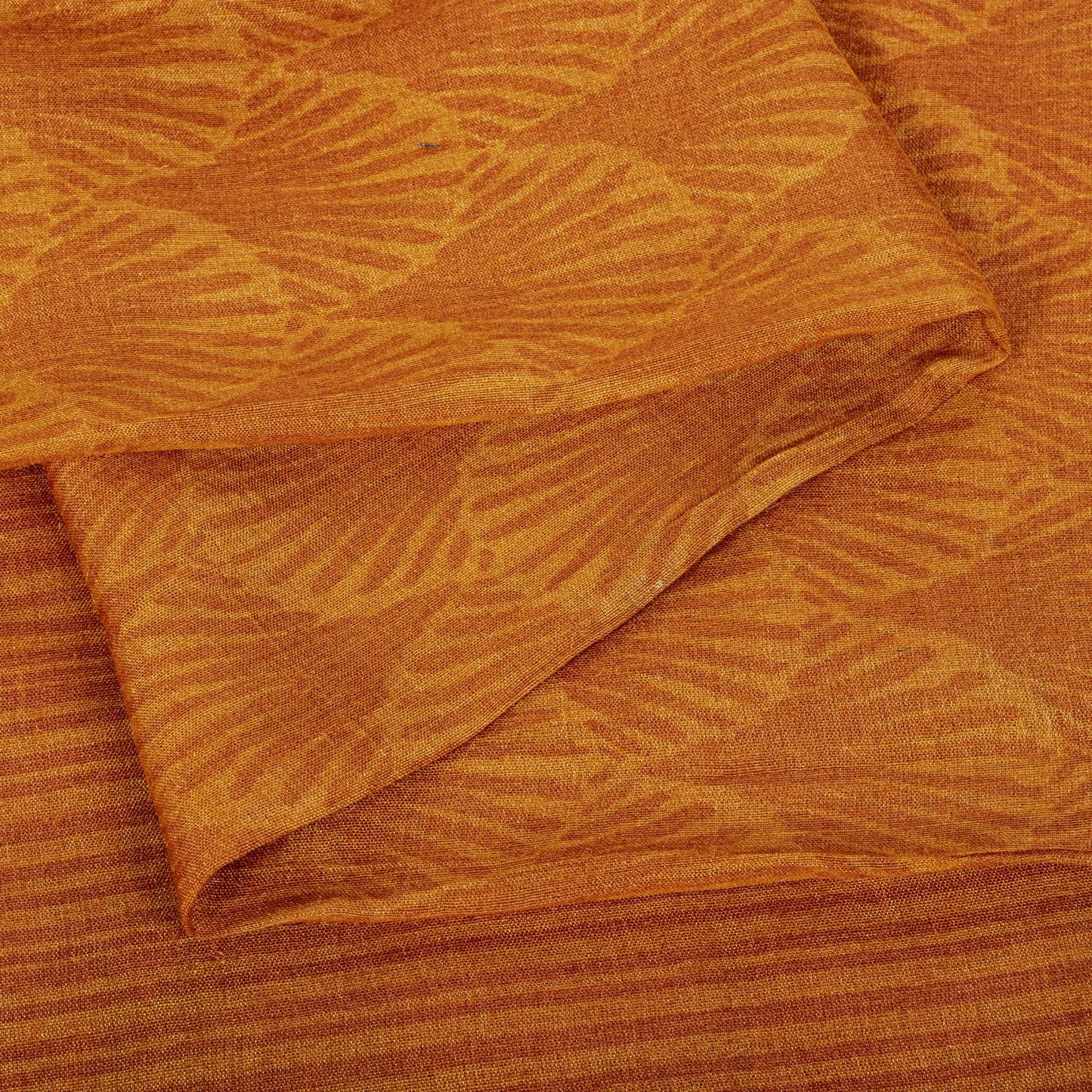 Sanskriti Vintage Saree Orange Shell Printed-Woven Border Sari
