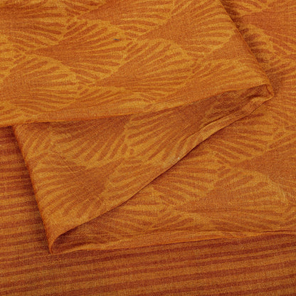 Sanskriti Vintage Saree Orange Shell Printed-Woven Border Sari