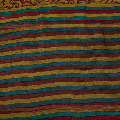 Sanskriti Vintage Saree Red 100% Pure Silk Woven-Floral Print Premium 5+Yd Sari