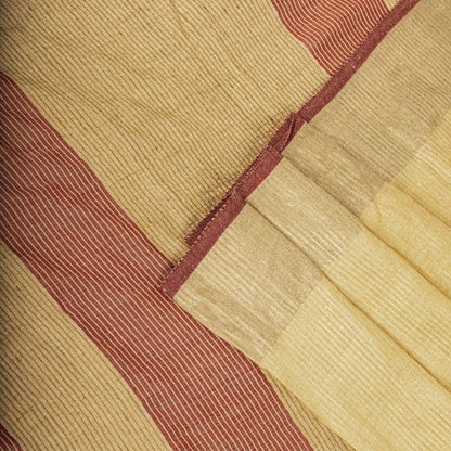 Sanskriti Vintage Saree Yellow Cotton Silk Hand Woven Maheshwari Premium Sari