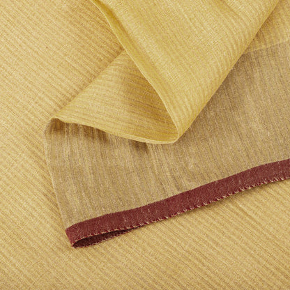 Sanskriti Vintage Saree Yellow Cotton Silk Hand Woven Maheshwari Premium Sari