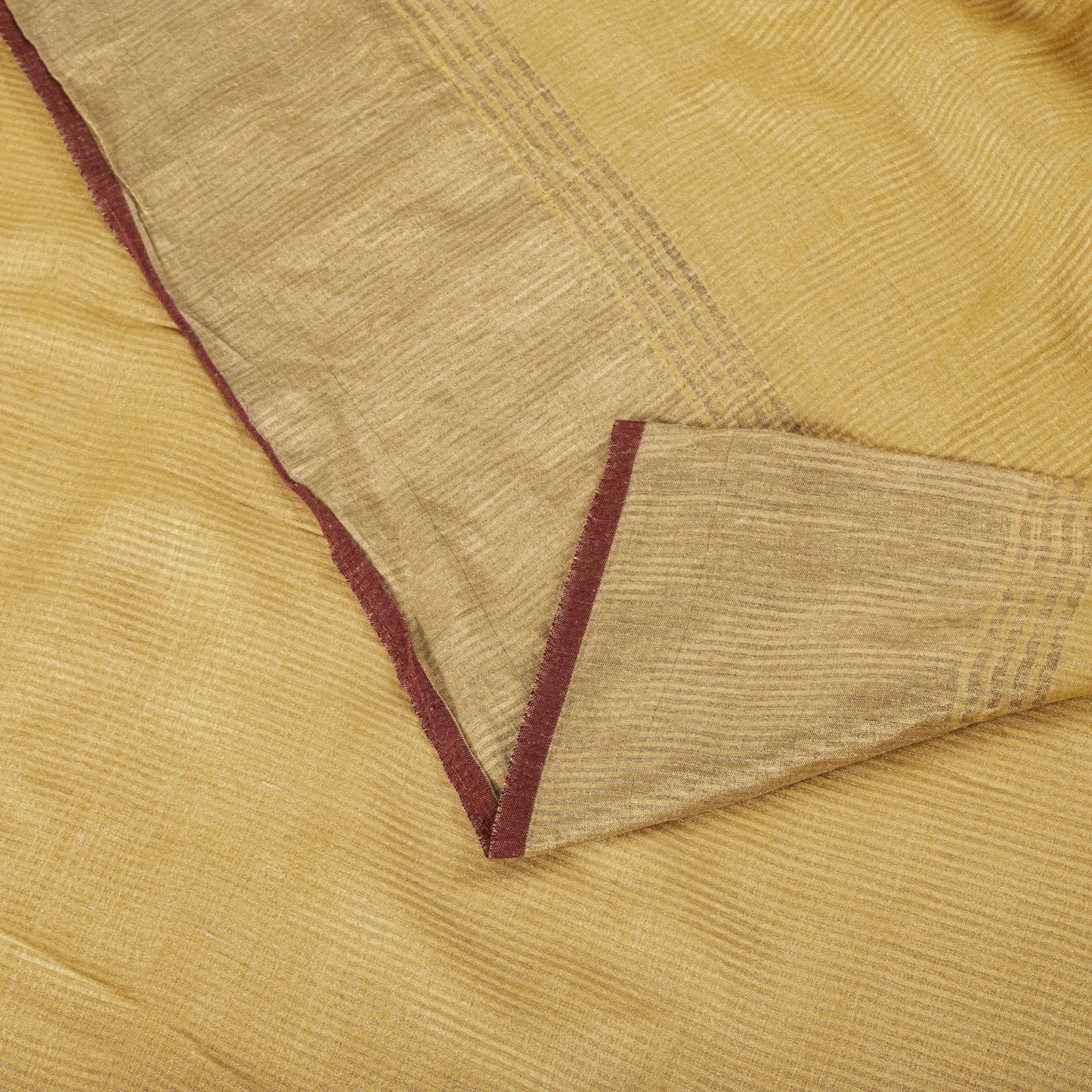 Sanskriti Vintage Saree Yellow Cotton Silk Hand Woven Maheshwari Premium Sari