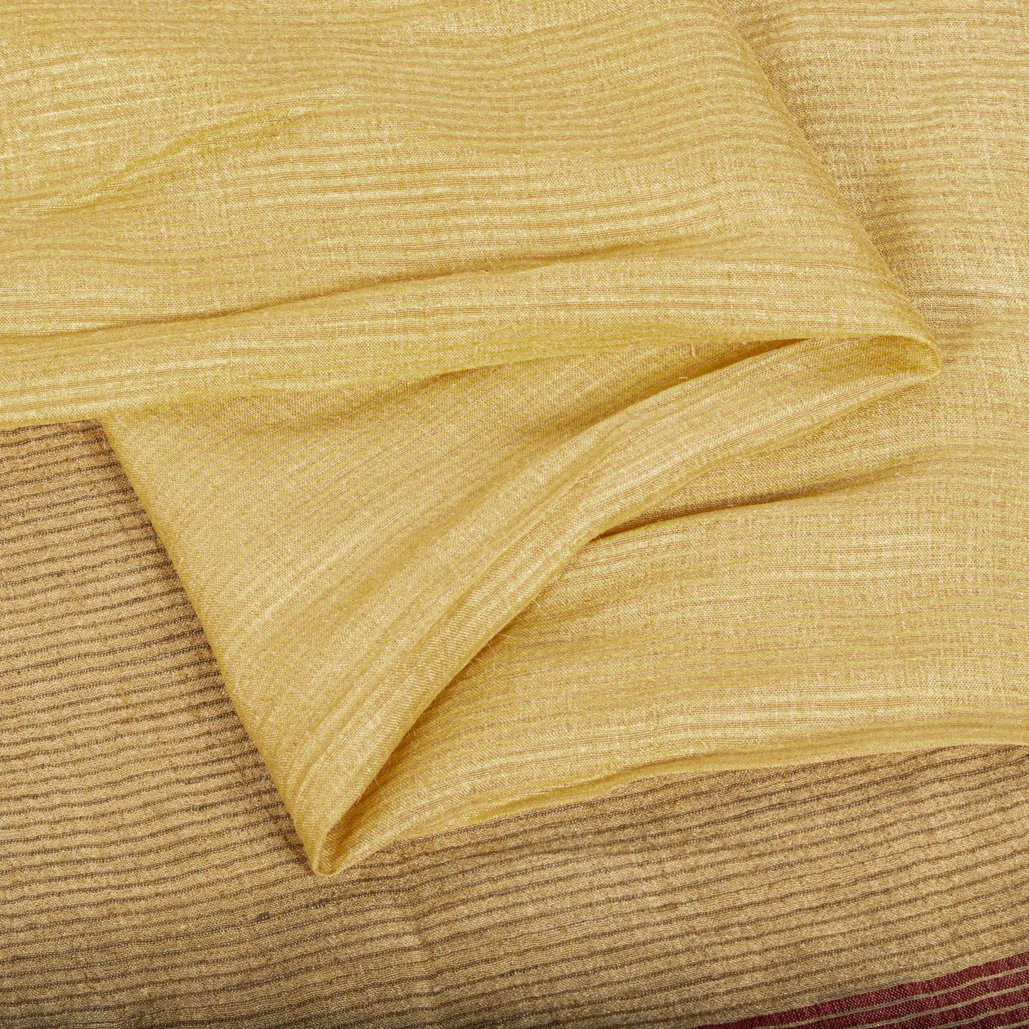 Sanskriti Vintage Saree Yellow Cotton Silk Hand Woven Maheshwari Premium Sari