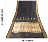 Sanskriti Vintage Blue Pure Silk Saree Brocade Zari Handmade 5+YD Paisley Fabric