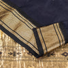 Sanskriti Vintage Blue Pure Silk Saree Brocade Zari Handmade 5+YD Paisley Fabric