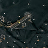 Sanskriti Vintage Black Pure Silk Saree Hand Bead Zardozi Sari 5+YD Craft Fabric