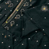 Sanskriti Vintage Black Pure Silk Saree Hand Bead Zardozi Sari 5+YD Craft Fabric