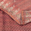 Sanskriti Vintage Peach Pure Silk Saree Hand Embroidery Zardozi 6YD Woven Fabric