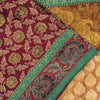 Sanskriti Vintage Red 100% Pure Silk Saree Woven Sari 6YD Craft Fabric Supplies