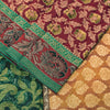 Sanskriti Vintage Red 100% Pure Silk Saree Woven Sari 6YD Craft Fabric Supplies