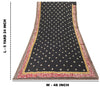 Sanskriti Vintage Black Pure Georgette Saree Hand Beaded Sari 5.5YD Craft Fabric