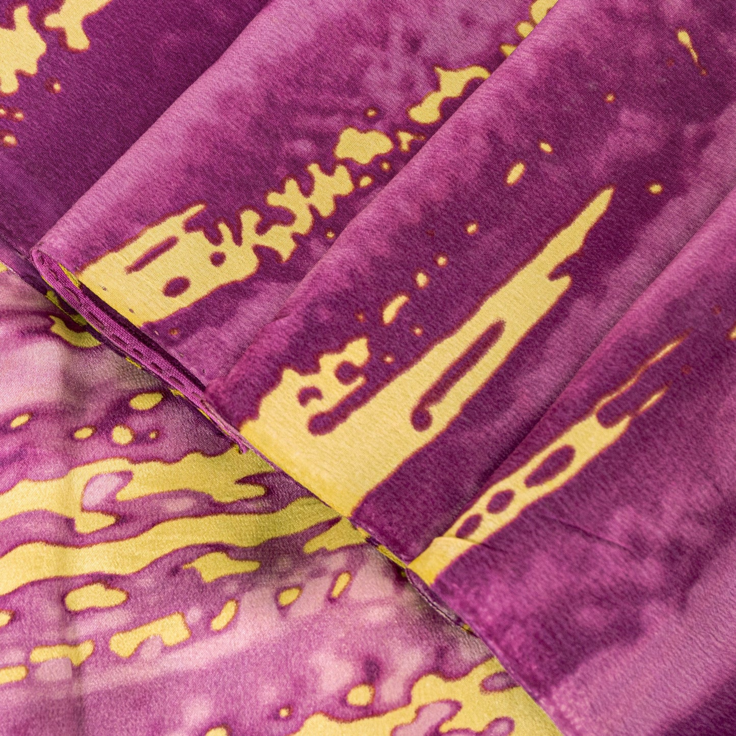 Sanskriti Vintage Satyapaul Saree Purple-Yellow 100% Pure Crepe Silk Sari Tie-Dye Saree 6 Yard Home Decor, Sewing, Upcycling, DIY Projects