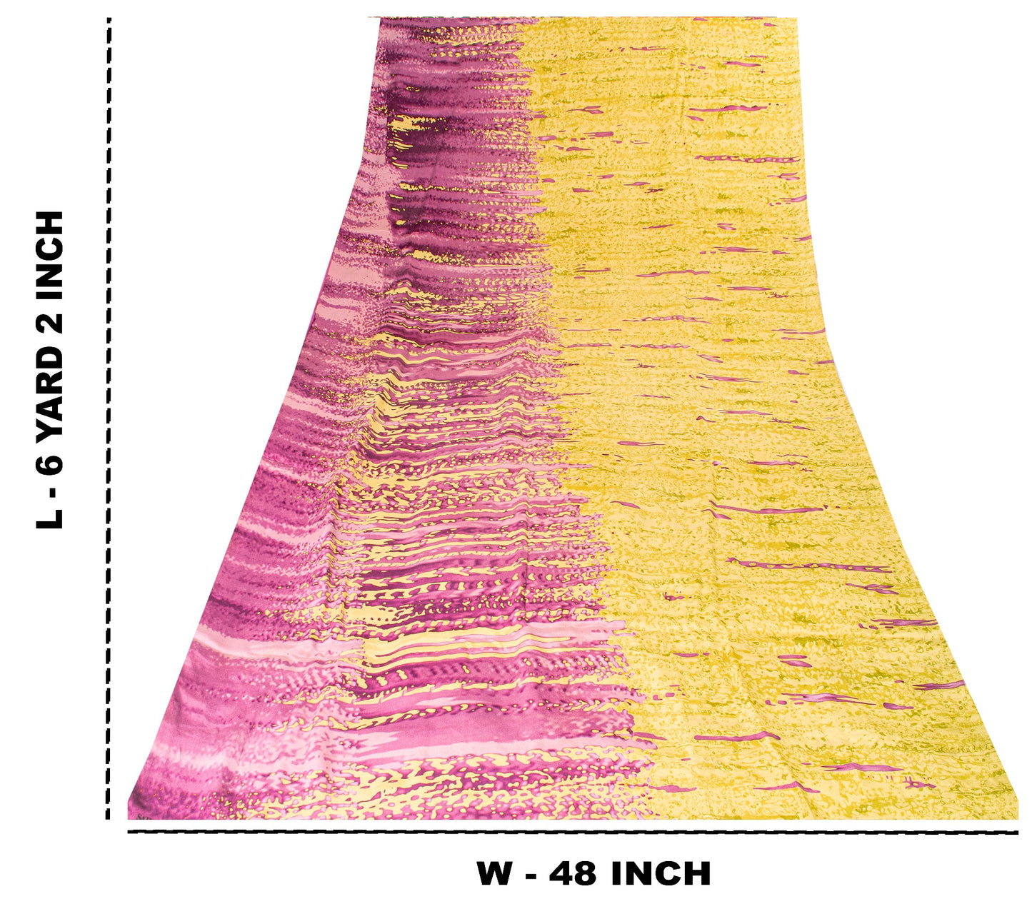 Sanskriti Vintage Satyapaul Saree Purple-Yellow 100% Pure Crepe Silk Sari Tie-Dye Saree 6 Yard Home Decor, Sewing, Upcycling, DIY Projects