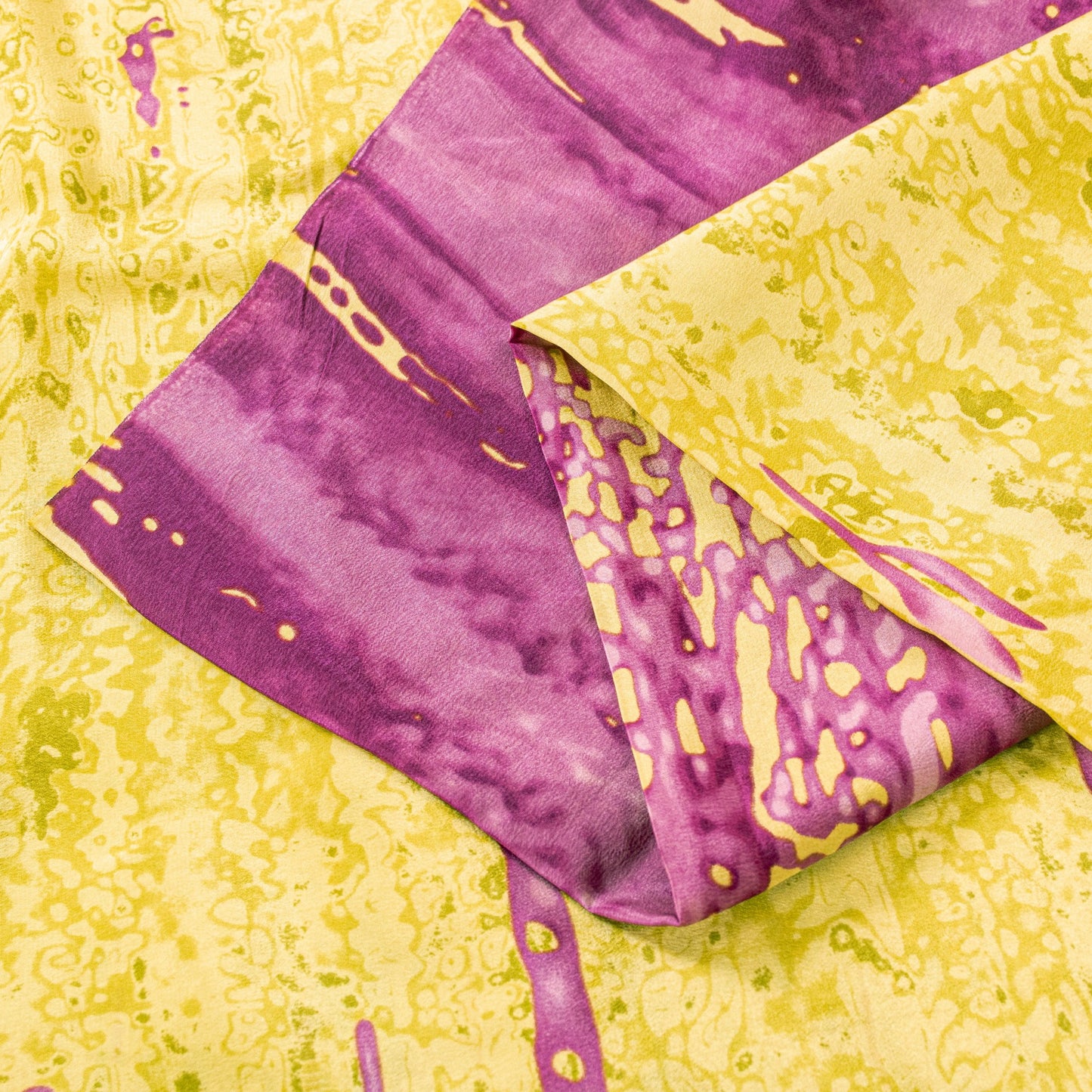 Sanskriti Vintage Satyapaul Saree Purple-Yellow 100% Pure Crepe Silk Sari Tie-Dye Saree 6 Yard Home Decor, Sewing, Upcycling, DIY Projects