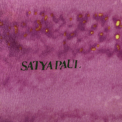 Sanskriti Vintage Satyapaul Saree Purple-Yellow 100% Pure Crepe Silk Sari Tie-Dye Saree 6 Yard Home Decor, Sewing, Upcycling, DIY Projects