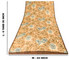Sanskriti Vintage Brown Pure Crepe Silk Saree Digital Print 6.5+YD Floral Fabric