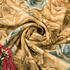 Sanskriti Vintage Brown Pure Crepe Silk Saree Digital Print 6.5+YD Floral Fabric