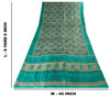 Sanskriti Vintage Gray-Green Pure Bamboo Saree HandBlock Kalamkari 6+YD Fabric