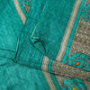 Sanskriti Vintage Gray-Green Pure Bamboo Saree HandBlock Kalamkari 6+YD Fabric