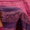 Sanskriti Vintage Pink-Purple Pure Bamboo Silk Saree Hand Block Print 6YD Fabric