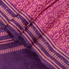 Sanskriti Vintage Pink-Purple Pure Bamboo Silk Saree Hand Block Print 6YD Fabric