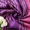 Sanskriti Vintage Pink-Purple Pure Bamboo Silk Saree Hand Block Print 6YD Fabric