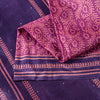 Sanskriti Vintage Pink-Purple Pure Bamboo Silk Saree Hand Block Print 6YD Fabric