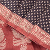 Sanskriti Vintage Sari Black-Red Pure Bamboo Silk Saree Hand Block 6.5+YD Fabric