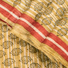 Sanskriti Vintage Sari Golden Yellow 100%Pure Bamboo Saree Hand Block 6YD Fabric