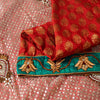 Sanskriti Vintage Red Pure Silk Net Saree Bead Woven 6+YD SariFabric & Blouse Pc