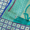 Sanskriti Vintage Blue Pure Silk Saree Brocade Woven 6+YD Sari Fabric &Blouse Pc