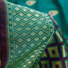Sanskriti Vintage Blue Pure Silk Saree Brocade Woven 6+YD Sari Fabric &Blouse Pc