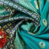 Sanskriti Vintage Blue Pure Silk Saree Brocade Woven 6+YD Sari Fabric &Blouse Pc