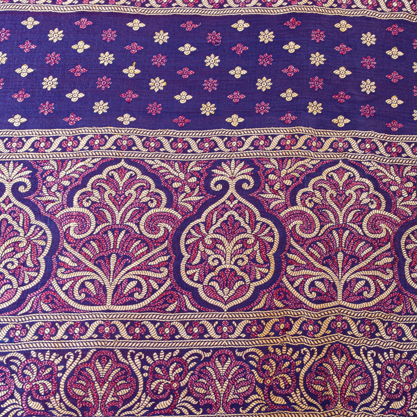 Sanskriti Vintage Purple Saree With Blouse Pc 100% Pure Silk Saree Brocade Woven 5.5+Yd Craft Fabric Create-Floral Dresses, Kaftan, Skirts
