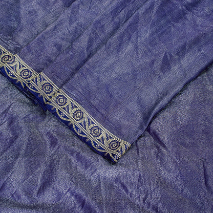 Sanskriti Vintage Purple Pure Silk Saree Brocade Woven 5.5+YD Fabric Blouse Pc