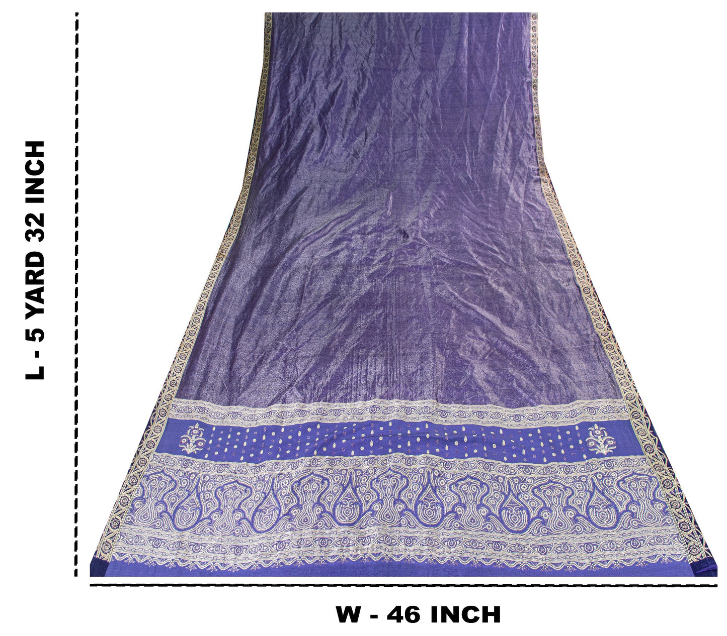 Sanskriti Vintage Purple Pure Silk Saree Brocade Woven 5.5+YD Fabric Blouse Pc