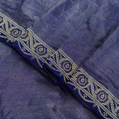 Sanskriti Vintage Purple Pure Silk Saree Brocade Woven 5.5+YD Fabric Blouse Pc