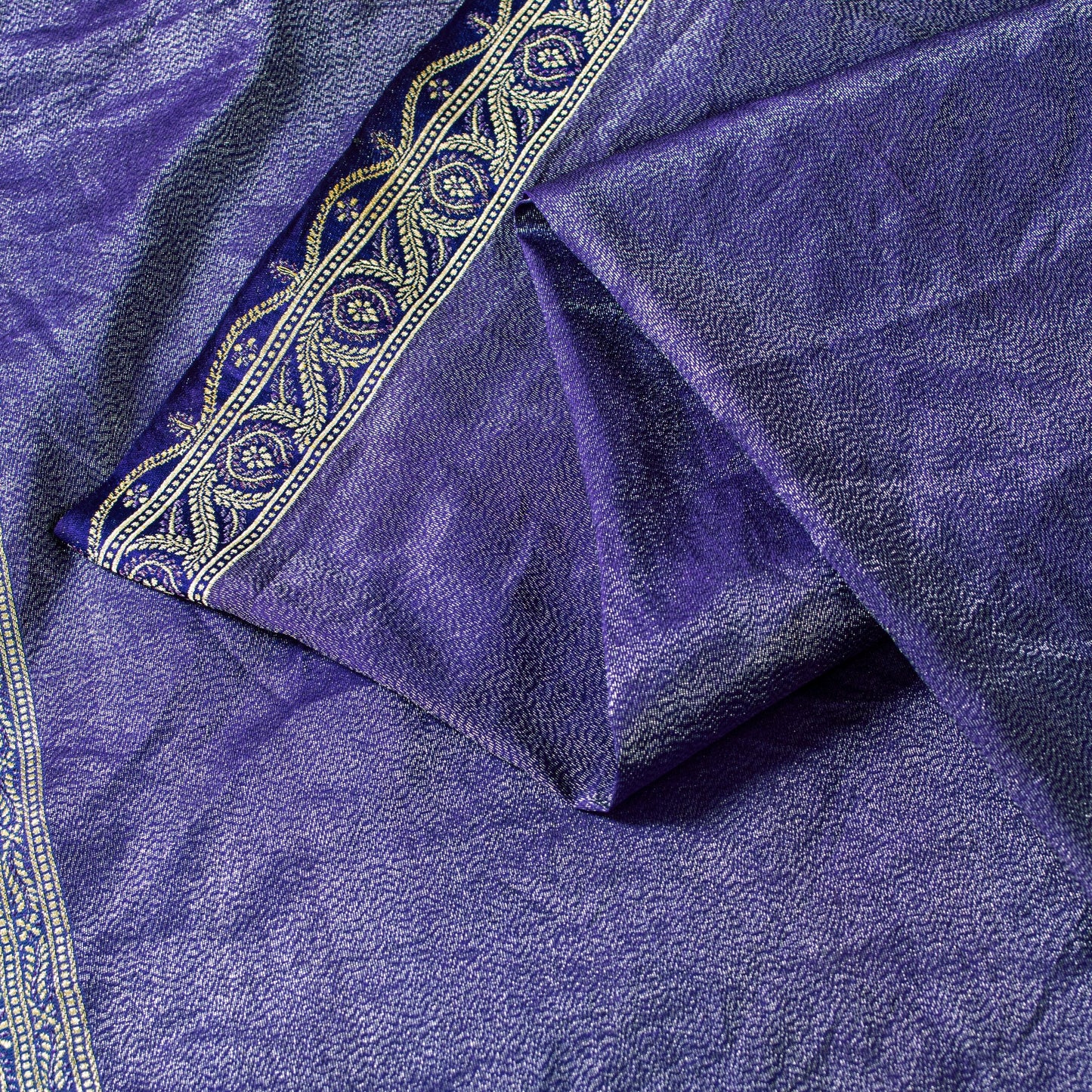 Sanskriti Vintage Purple Pure Silk Saree Brocade Woven 5.5+YD Fabric Blouse Pc
